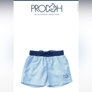 Prodoh Swim Trunks Marina Blue Stripe 3T boys swimsuit seersucker